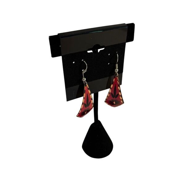 Stunning Turkish Vintage Copper Engraved Drop Earrings. - Picture 4 of 5